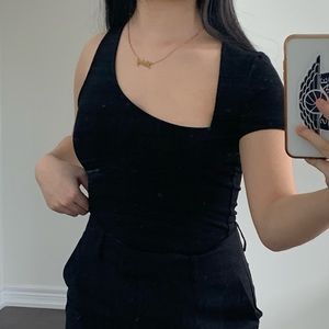 NWT black cutout top